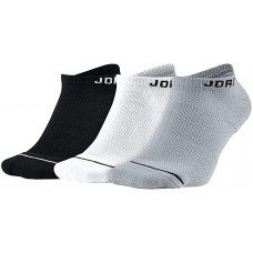 Носки баскетбольные Nike Jordan Jumpman No Show 3 пары черный-белый-серый (SX5546-018)