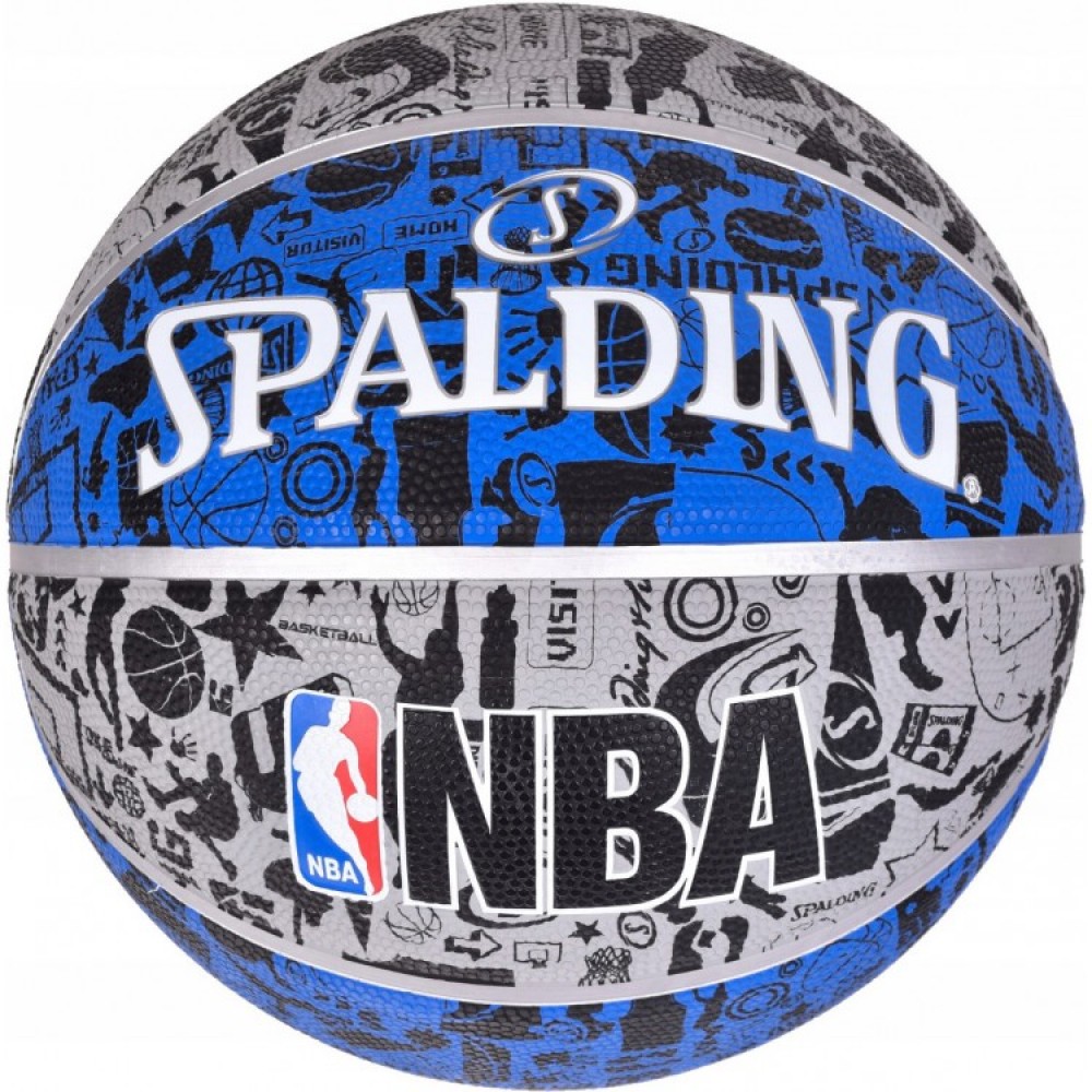 Мяч баскетбольный Spalding NBA Graffiti Outdoor размер 7 резиновый для игры на улице-в зале (83176Z)