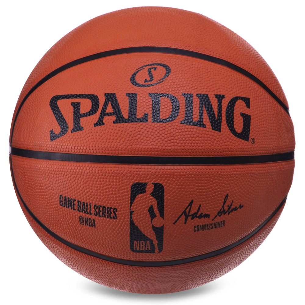 Мяч баскетбольный Spalding NBA Game Ball R размер 7 резиновый для игры на улице коричневый