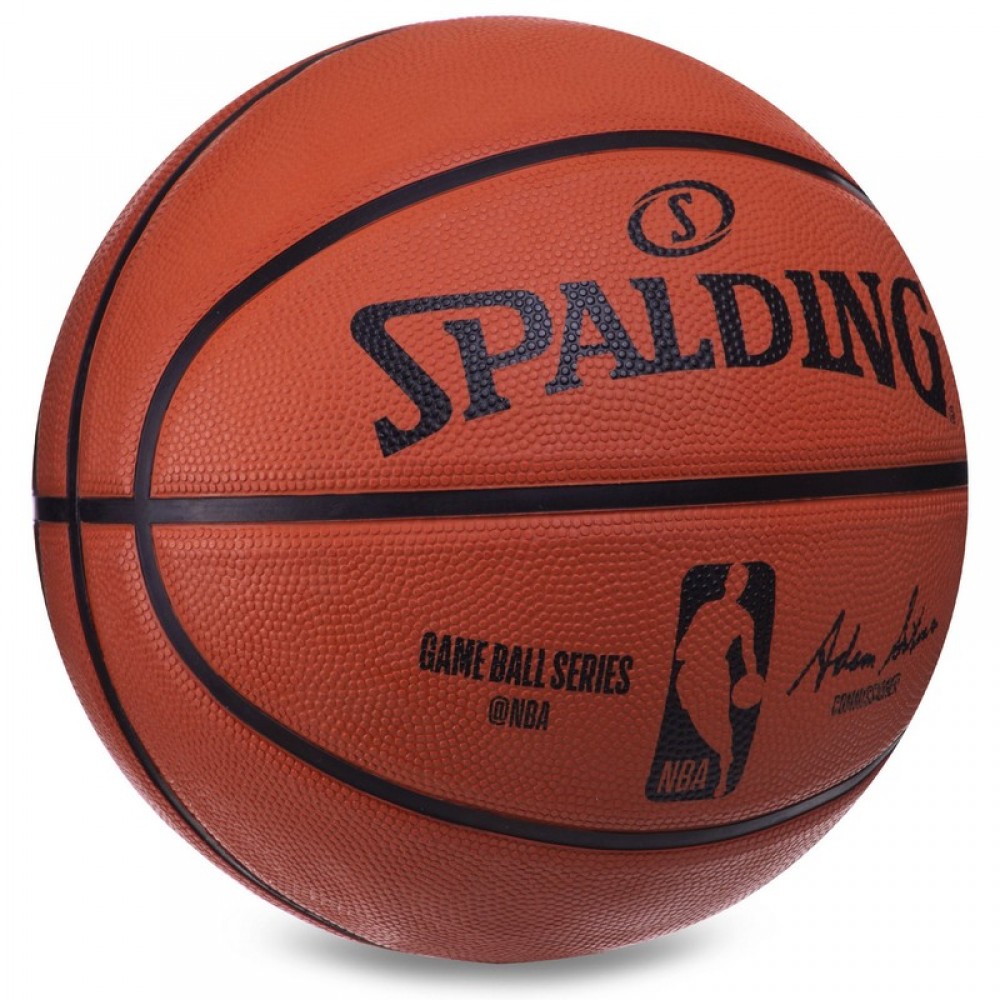 Мяч баскетбольный Spalding NBA Game Ball R размер 7 резиновый для игры на улице коричневый