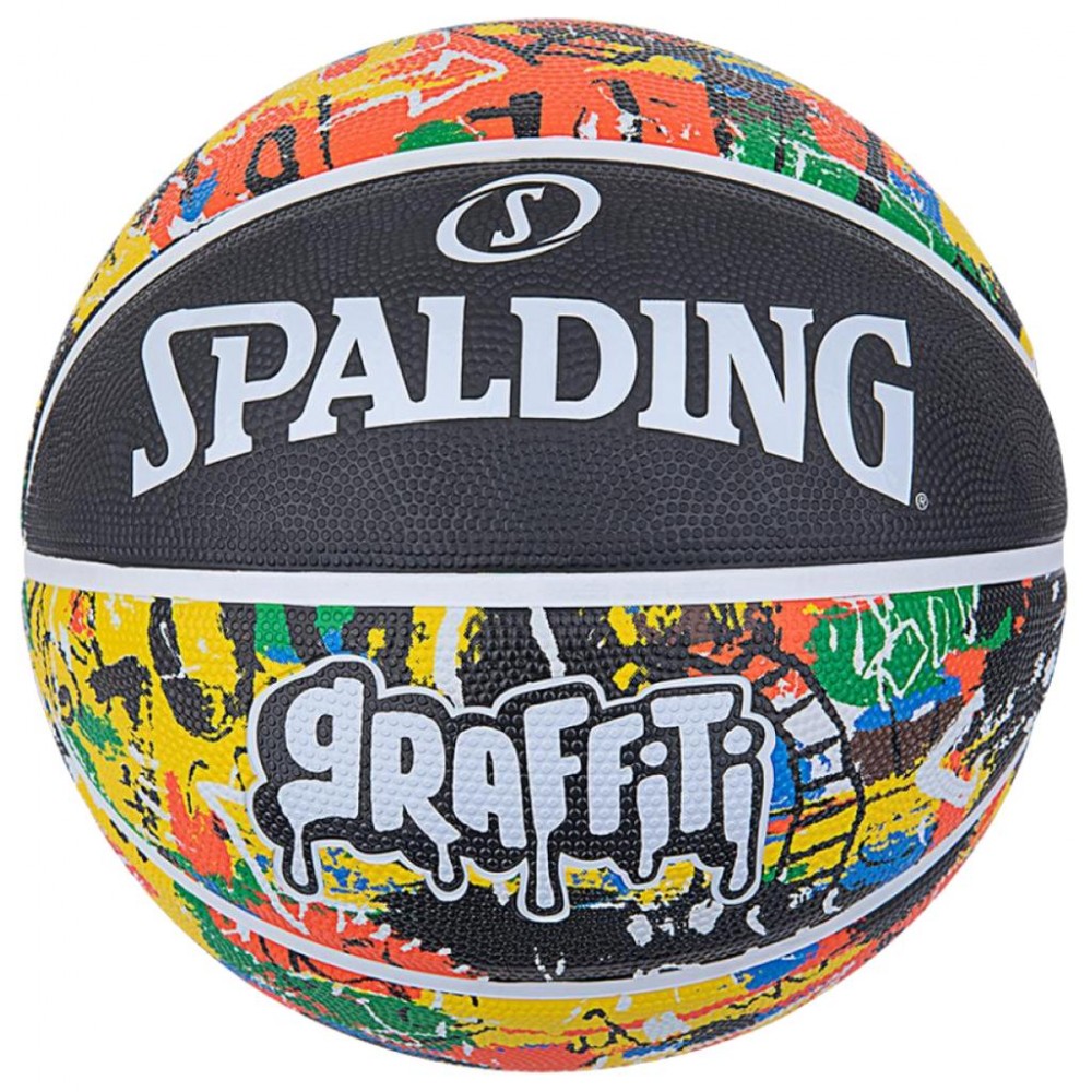 Мяч баскетбольный Spalding Rainbow Graffiti размер 7 резиновый для игры на улице (84372Z)