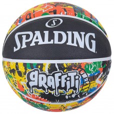 Мяч баскетбольный Spalding Rainbow Graffiti размер 7 резиновый для игры на улице (84372Z)