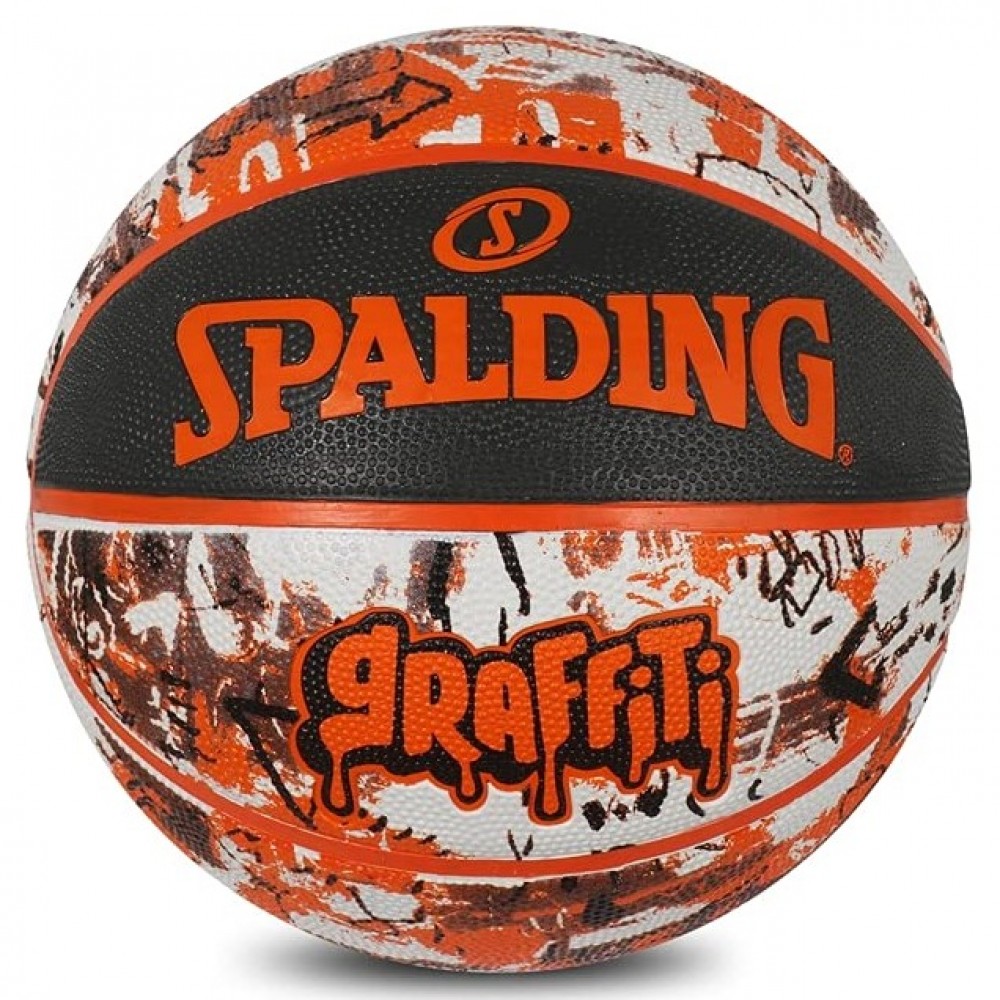 Мяч баскетбольный Spalding Bue Orange Graffiti размер 7 резиновый для игры на улице (84376Z)