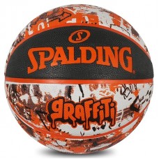 Мяч баскетбольный Spalding Bue Orange Graffiti размер 7 резиновый для игры на улице (84376Z)
