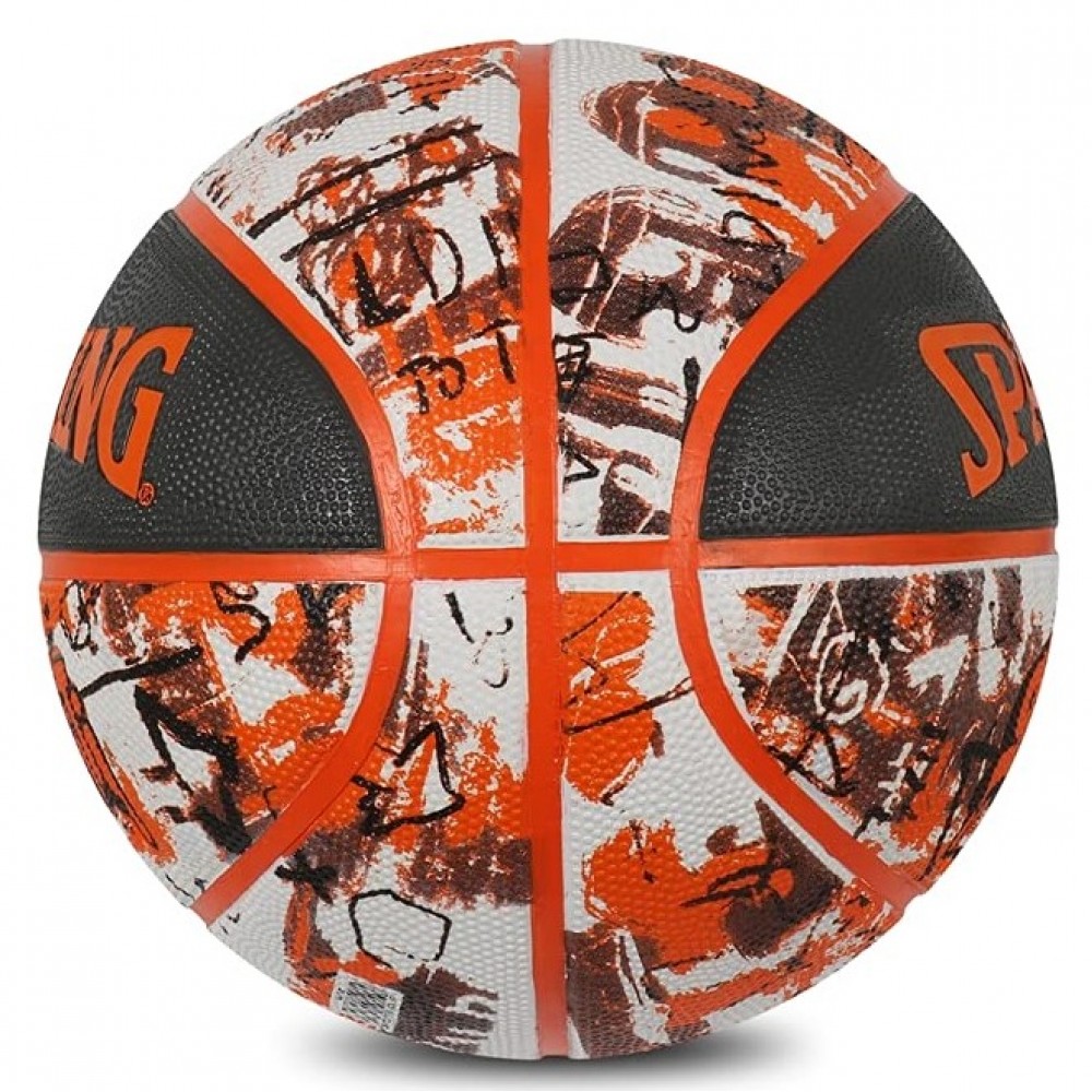 Мяч баскетбольный Spalding Bue Orange Graffiti размер 7 резиновый для игры на улице (84376Z)