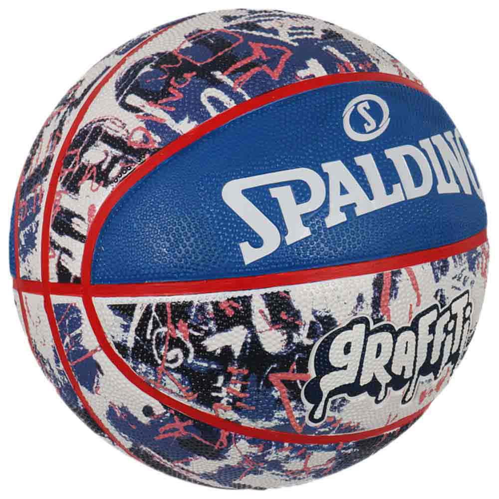 Мяч баскетбольный Spalding Blue Red Graffiti размер 7 резиновый для игры на улице (84377Z)