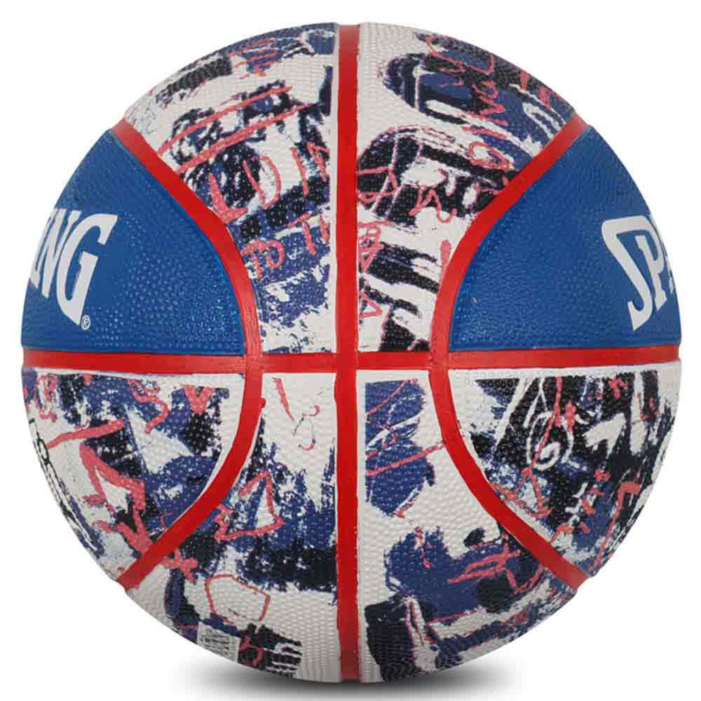 Мяч баскетбольный Spalding Blue Red Graffiti размер 7 резиновый для игры на улице (84377Z)