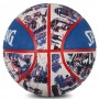 Мяч баскетбольный Spalding Blue Red Graffiti размер 7 резиновый для игры на улице (84377Z)