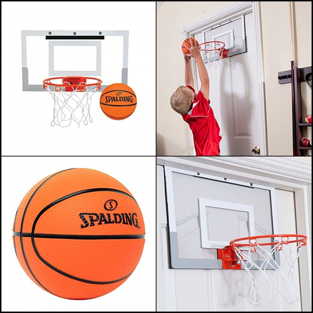 Мини-щит баскетбольный Spalding Basketball MiniHoop 46х27 см с кольцом 22,5 см и сеткой (561030)