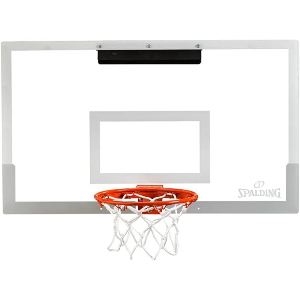 Мини-щит баскетбольный Spalding MiniHoop Arena Slam 180° Pro 71х42 см с кольцом 22,5 см и сеткой (561034CN)