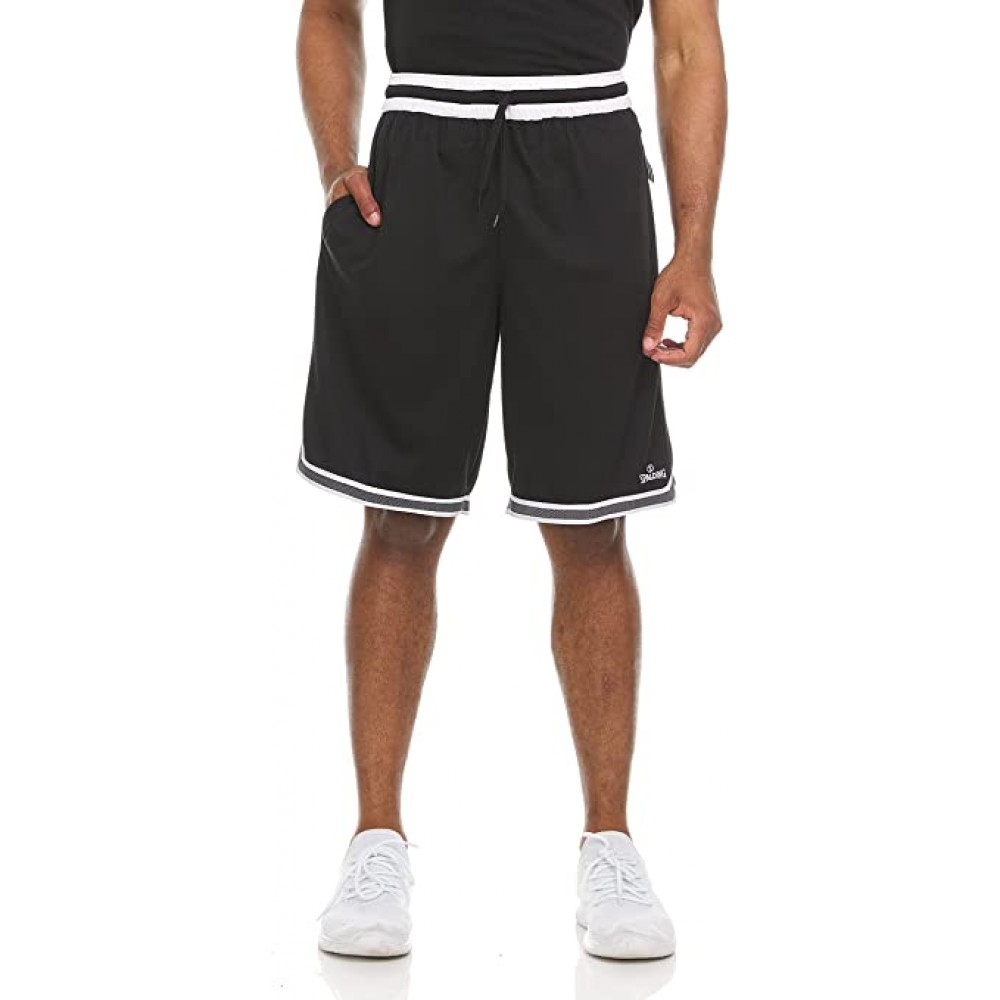 Шорты баскетбольные Spalding Mens Dimple Mesh Performance Basketball Shorts черные (SMS1472-001)