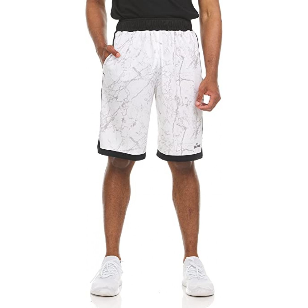 Шорты баскетбольные Spalding Mens Extreme Performance Marble Basketball Shorts белые (SMS1995-144)