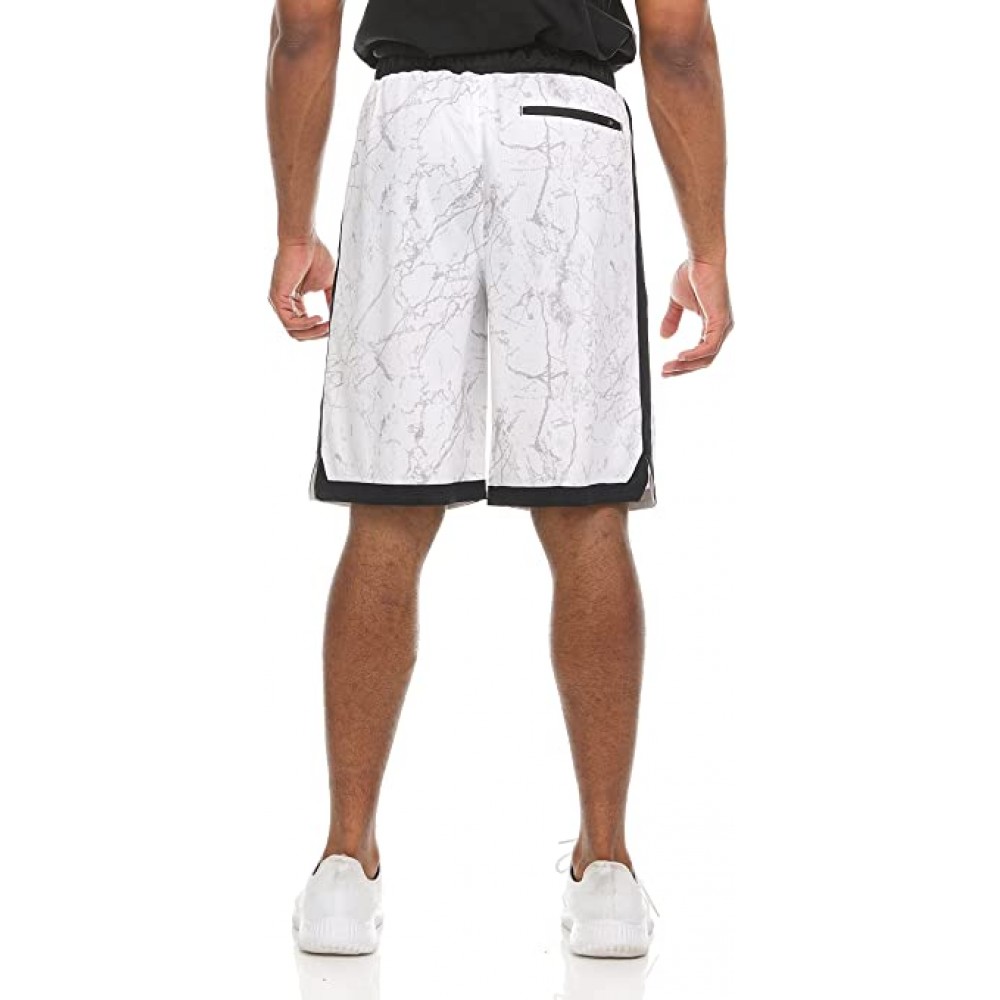 Шорты баскетбольные Spalding Mens Extreme Performance Marble Basketball Shorts белые (SMS1995-144)