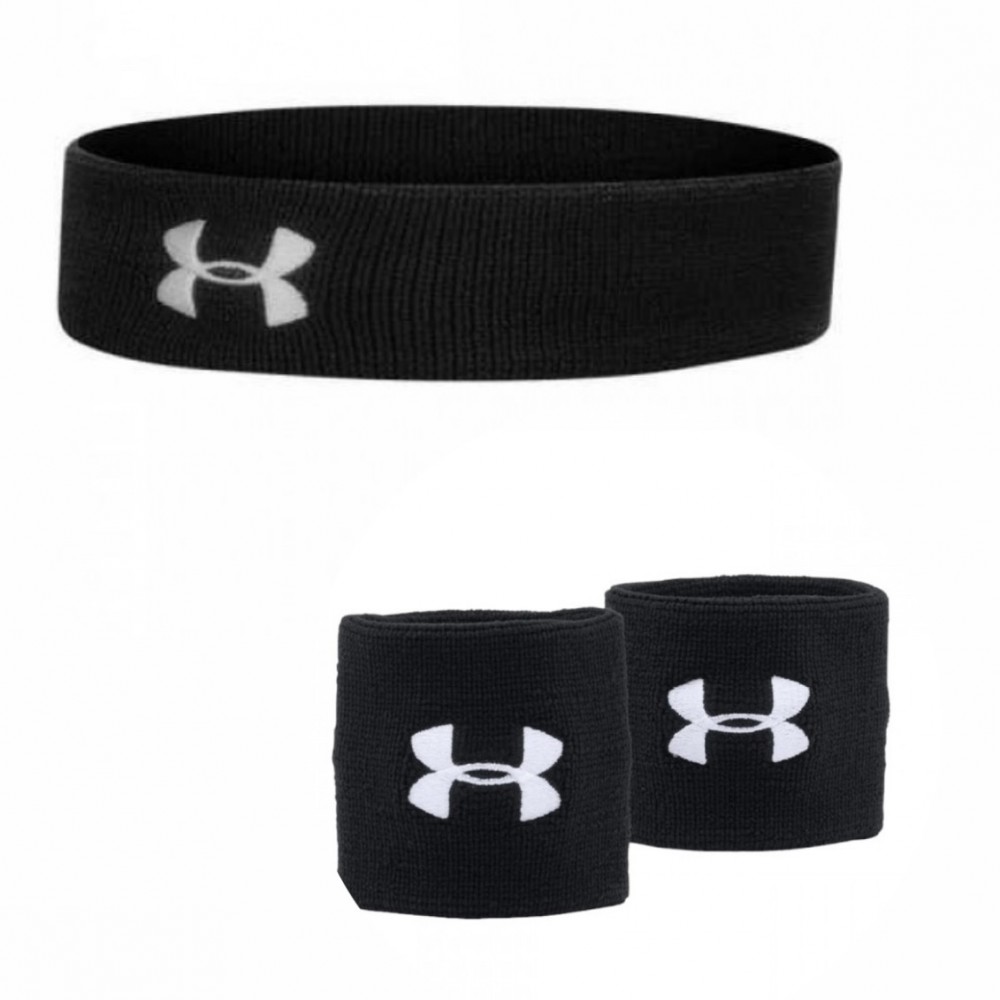 Набор повязка на голову Under Armour Headband 1 шт. и напульсники Under Armour  Wristbands 2 шт.
