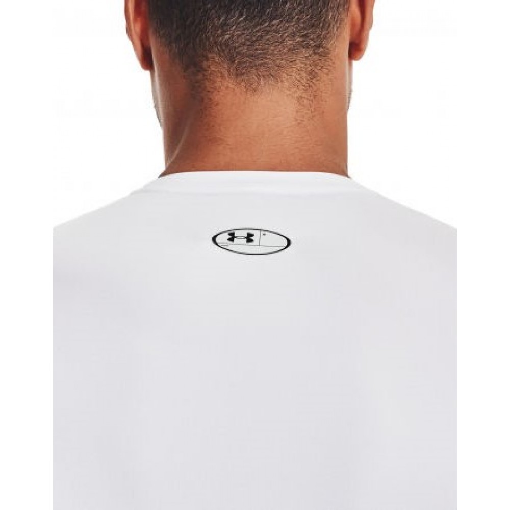 Футболка-лонгслив компрессионная мужская Under Armour HeatGear® Men's Long Sleeve белая оригинал (1361524-100)