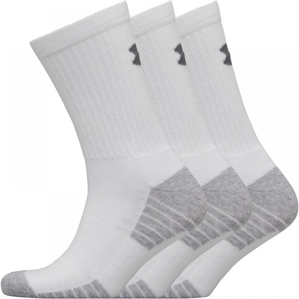 Носки спортивные Under Armour Heatgear Tech Crew 3 пары белые (1312341-100)