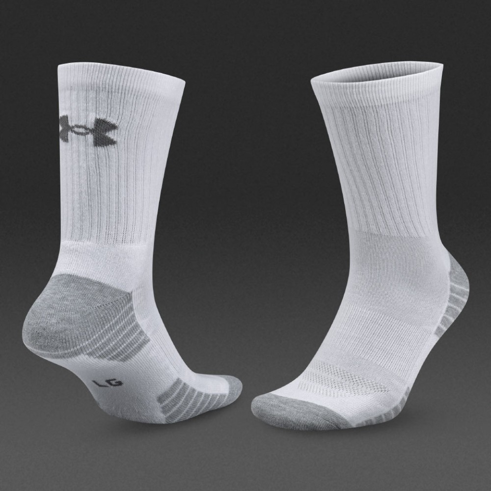 Носки спортивные Under Armour Heatgear Tech Crew 3 пары белые (1312341-100)