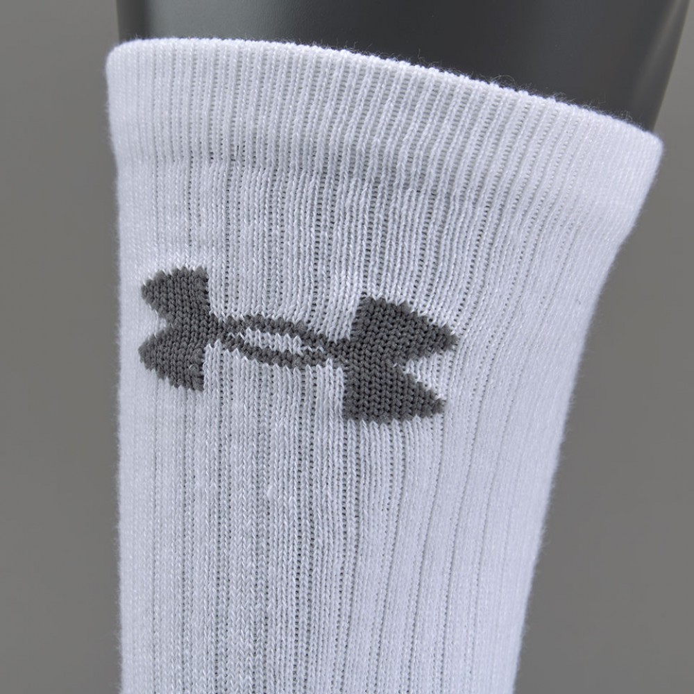 Носки спортивные Under Armour Heatgear Tech Crew 3 пары белые (1312341-100)