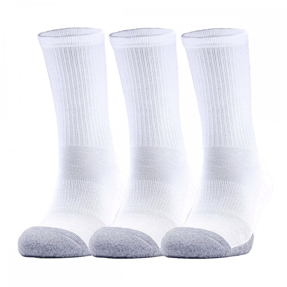 Носки спортивные Under Armour HeatGear® Crew Socks 3 пары белые (1346751-100)