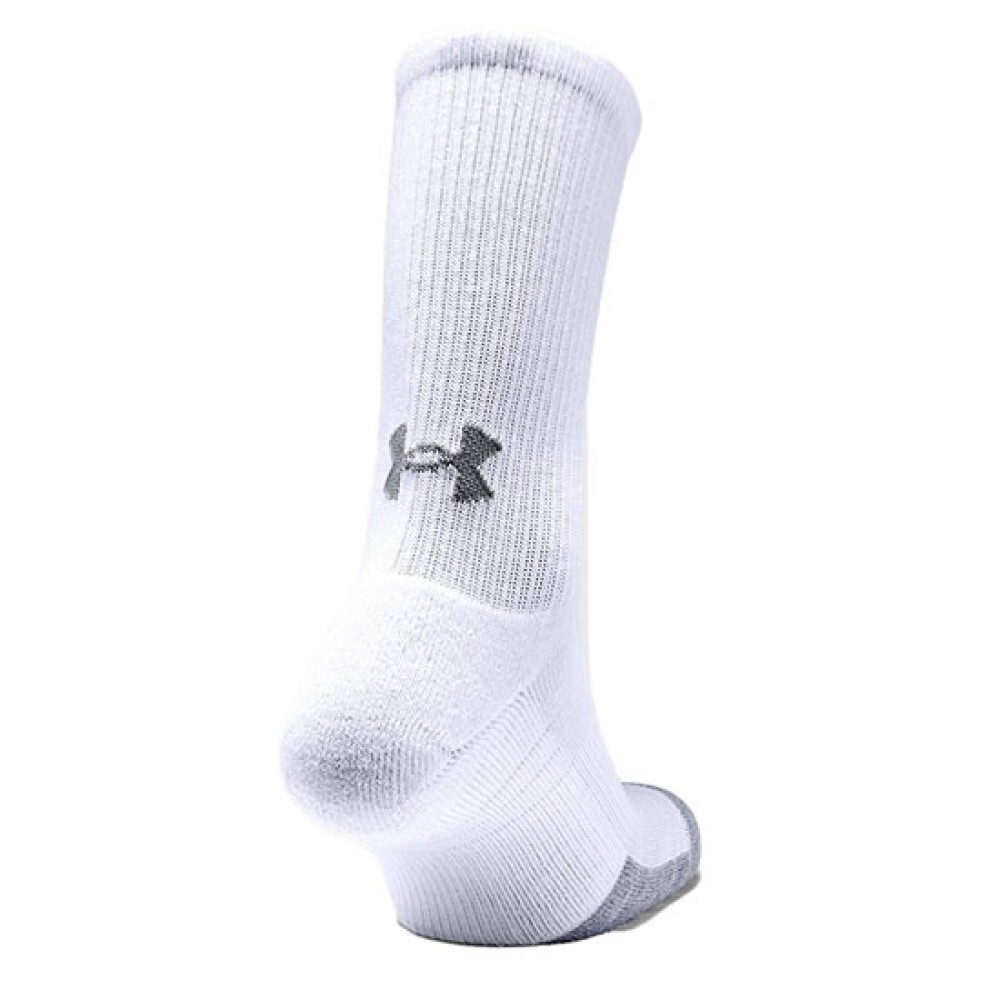 Носки спортивные Under Armour HeatGear® Crew Socks 3 пары белые (1346751-100)