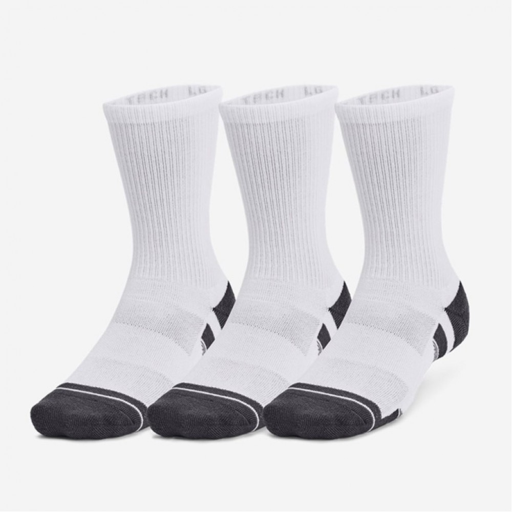 Носки спортивные Under Armour Performance Tech 3-Pack Crew Socks 3 пары белые (1379512-100)