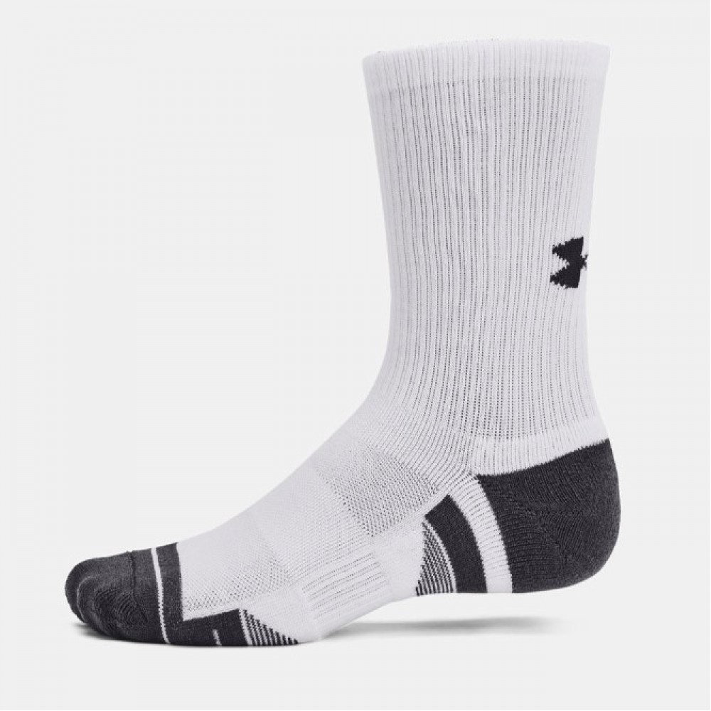 Носки спортивные Under Armour Performance Tech 3-Pack Crew Socks 3 пары белые (1379512-100)
