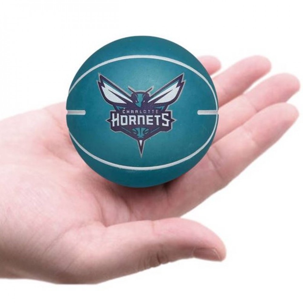 Мини-мяч баскетбольный Wilson NBA Dribbler Charlotte Hornets 6 см (WTB1100PDQCHA)