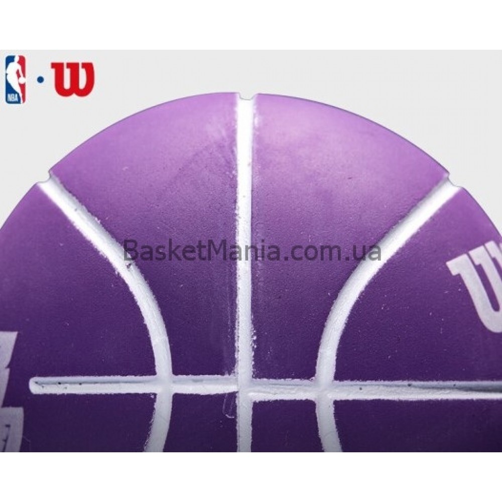 Мини-мяч баскетбольный для дриблинга Wilson NBA Dribbler Los Angeles Lakers 6 см (WTB1100PDQLAL)