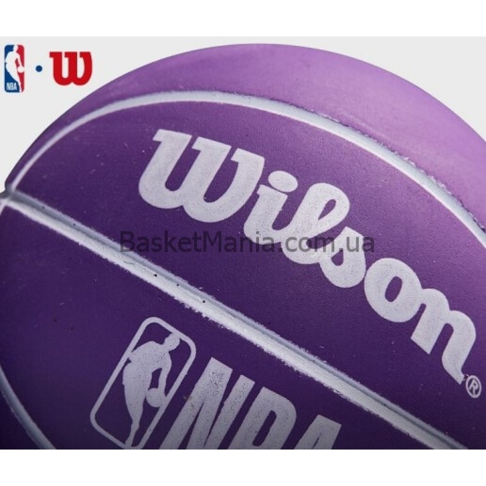 Мини-мяч баскетбольный для дриблинга Wilson NBA Dribbler Los Angeles Lakers 6 см (WTB1100PDQLAL)