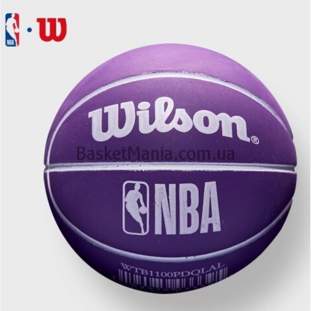 Мини-мяч баскетбольный для дриблинга Wilson NBA Dribbler Los Angeles Lakers 6 см (WTB1100PDQLAL)