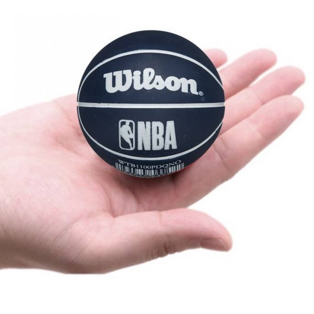 Мини-мяч баскетбольный Wilson NBA Dribbler New Orleans Pelicans 6 см (WTB1100PDQNO)