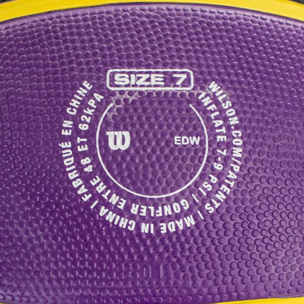 Мяч баскетбольный Wilson NBA Los Angeles Lakers Outdoor размер 7 резиновый (WTB1300XBLAL)