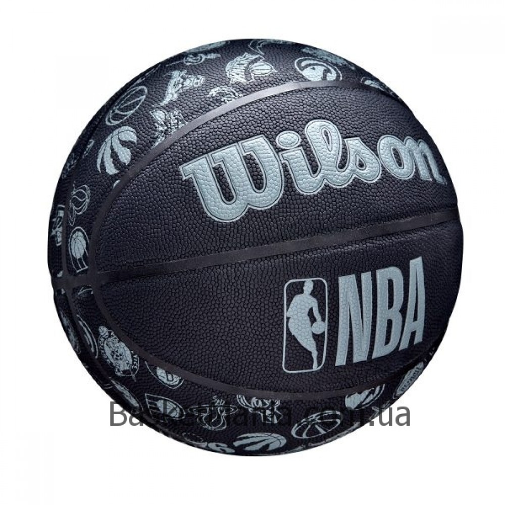 Мяч баскетбольный Wilson NBA All Team BSKT BL размер 7 композитная кожа (WTB1300XBNBA)