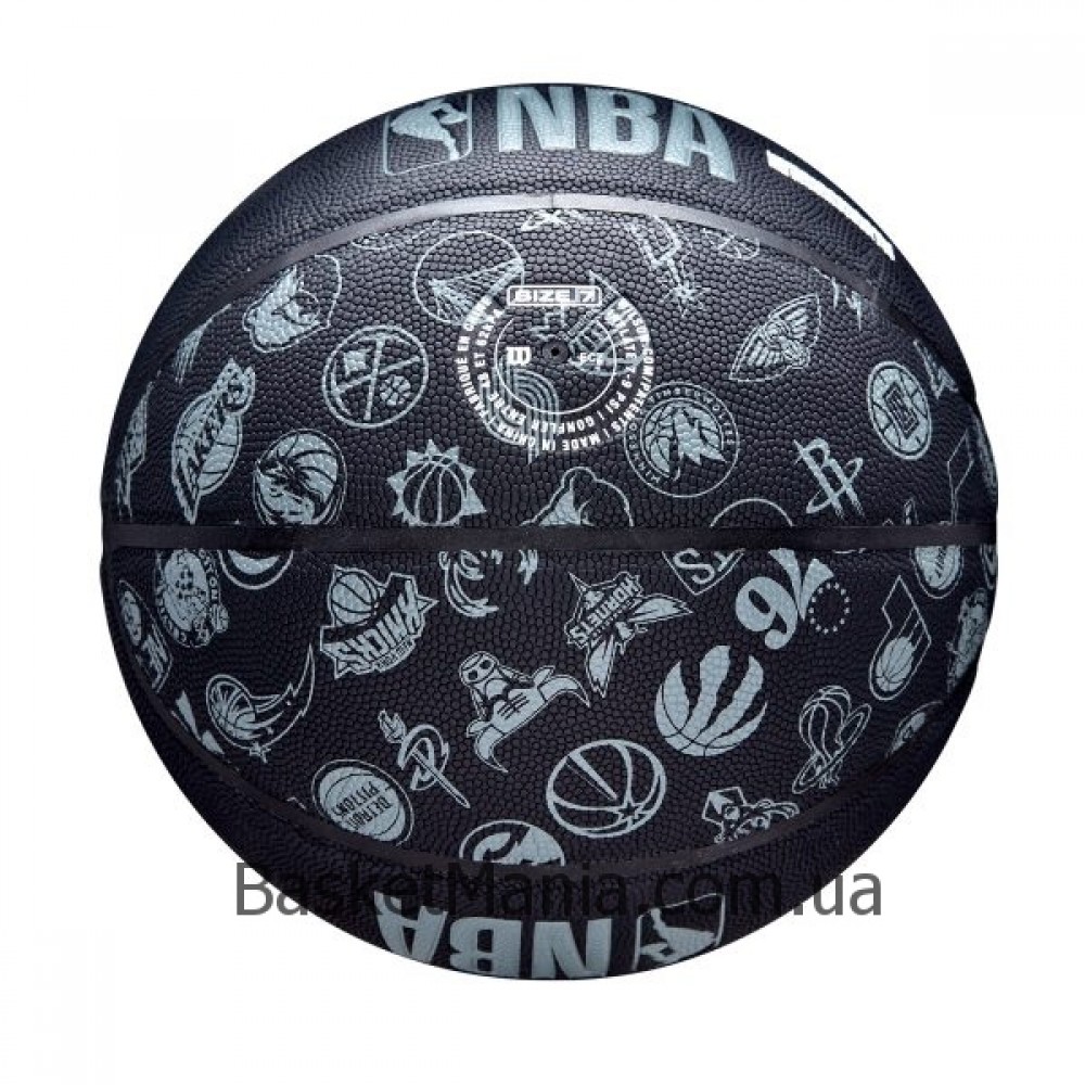 Мяч баскетбольный Wilson NBA All Team BSKT BL размер 7 композитная кожа (WTB1300XBNBA)