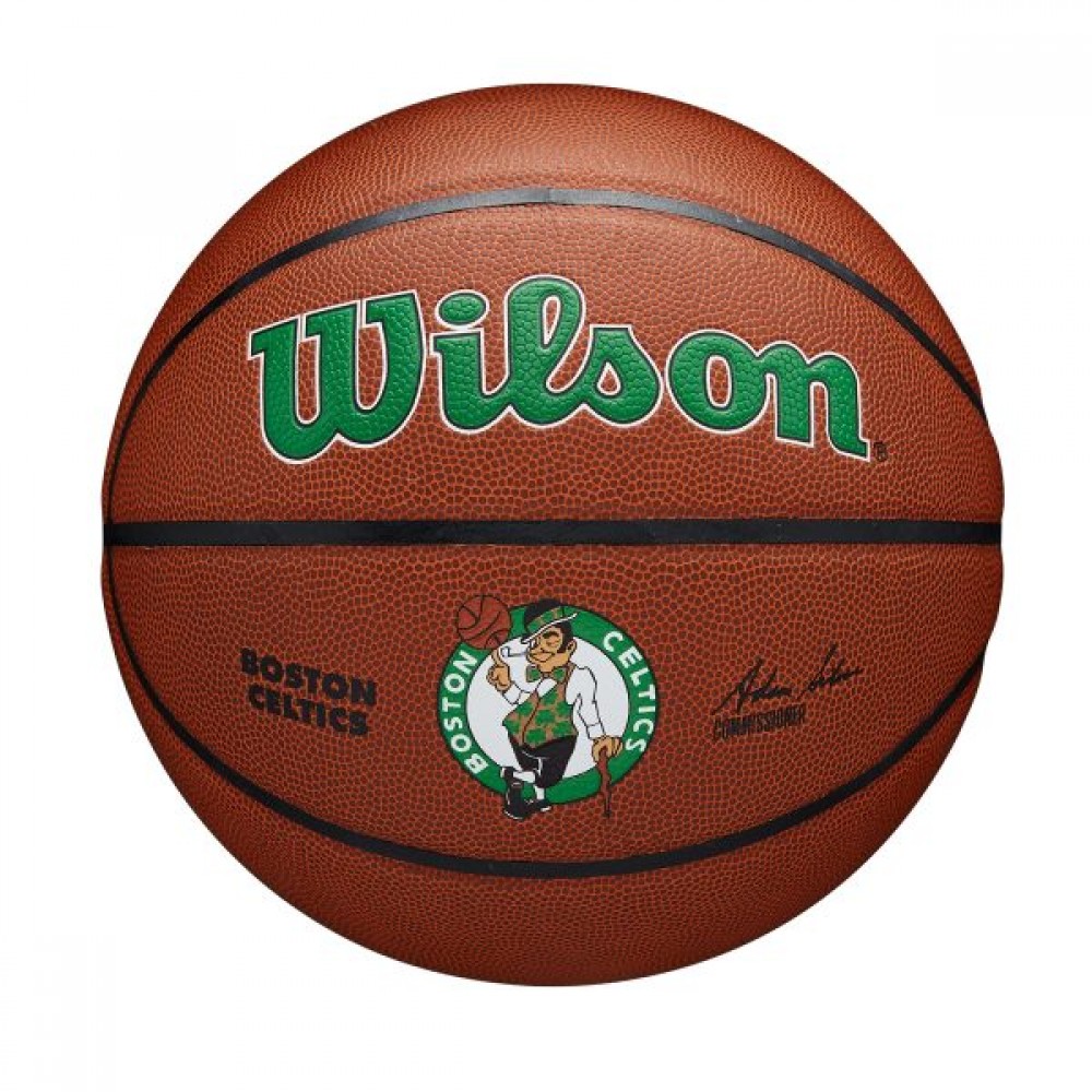 Мяч баскетбольный Wilson NBA Team Composite Boston Celtics размер 7 композитная кожа (WTB3100XBBOS)