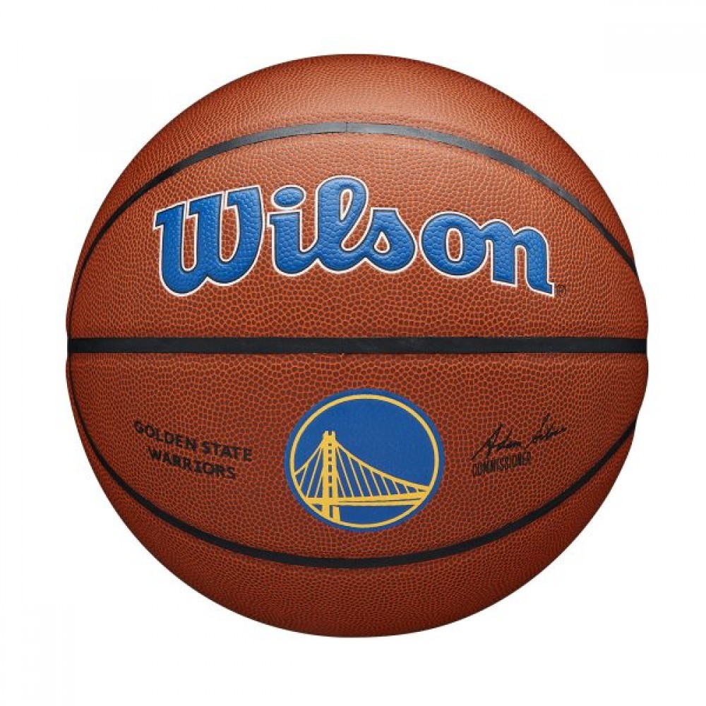Мяч баскетбольный Wilson NBA Team Composite Golden State Warriors размер 7 композитная кожа (WTB3100XBGOL)