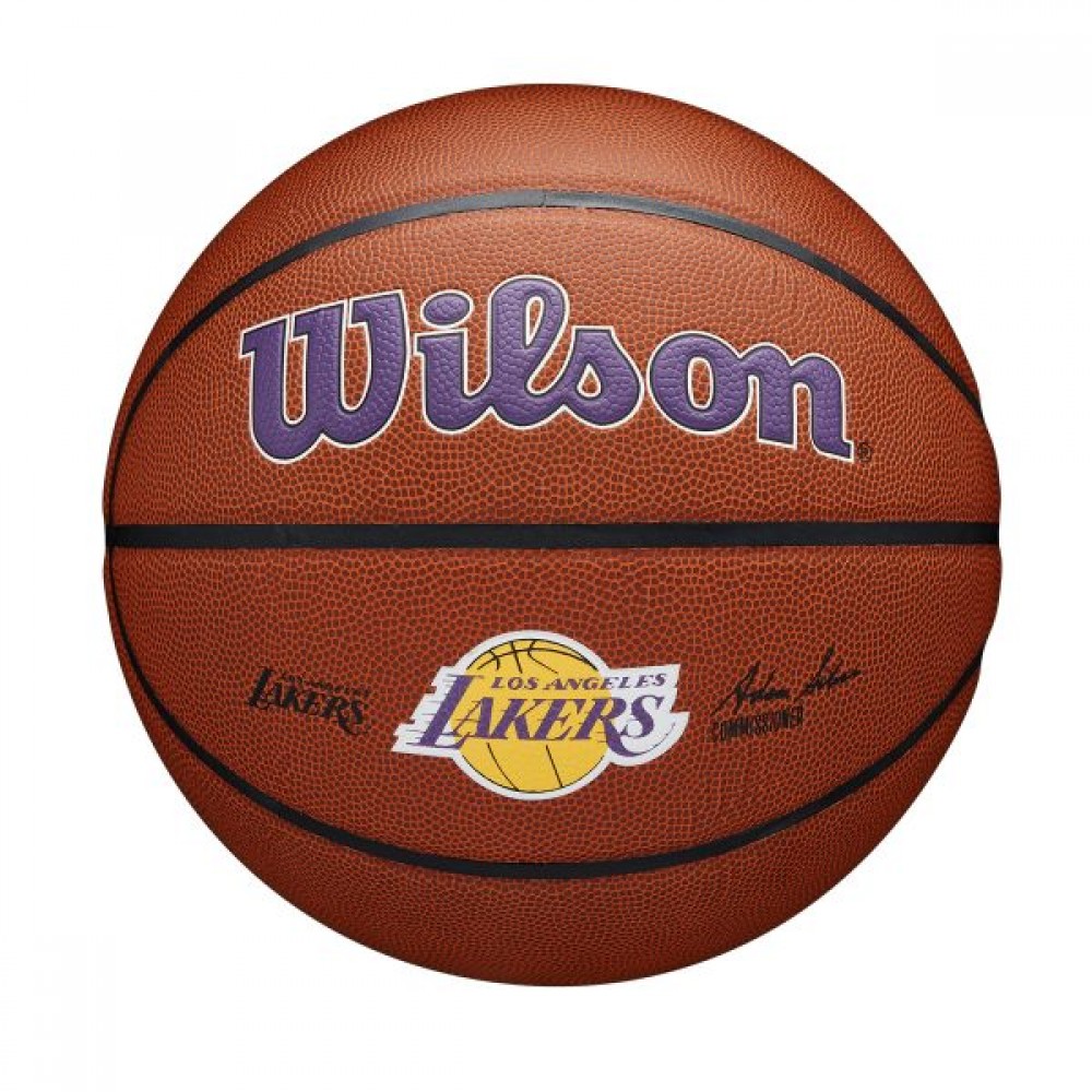 Мяч баскетбольный Wilson NBA Team Composite Los Angeles Lakers размер 7 композитная кожа (WTB3100XBLAL)