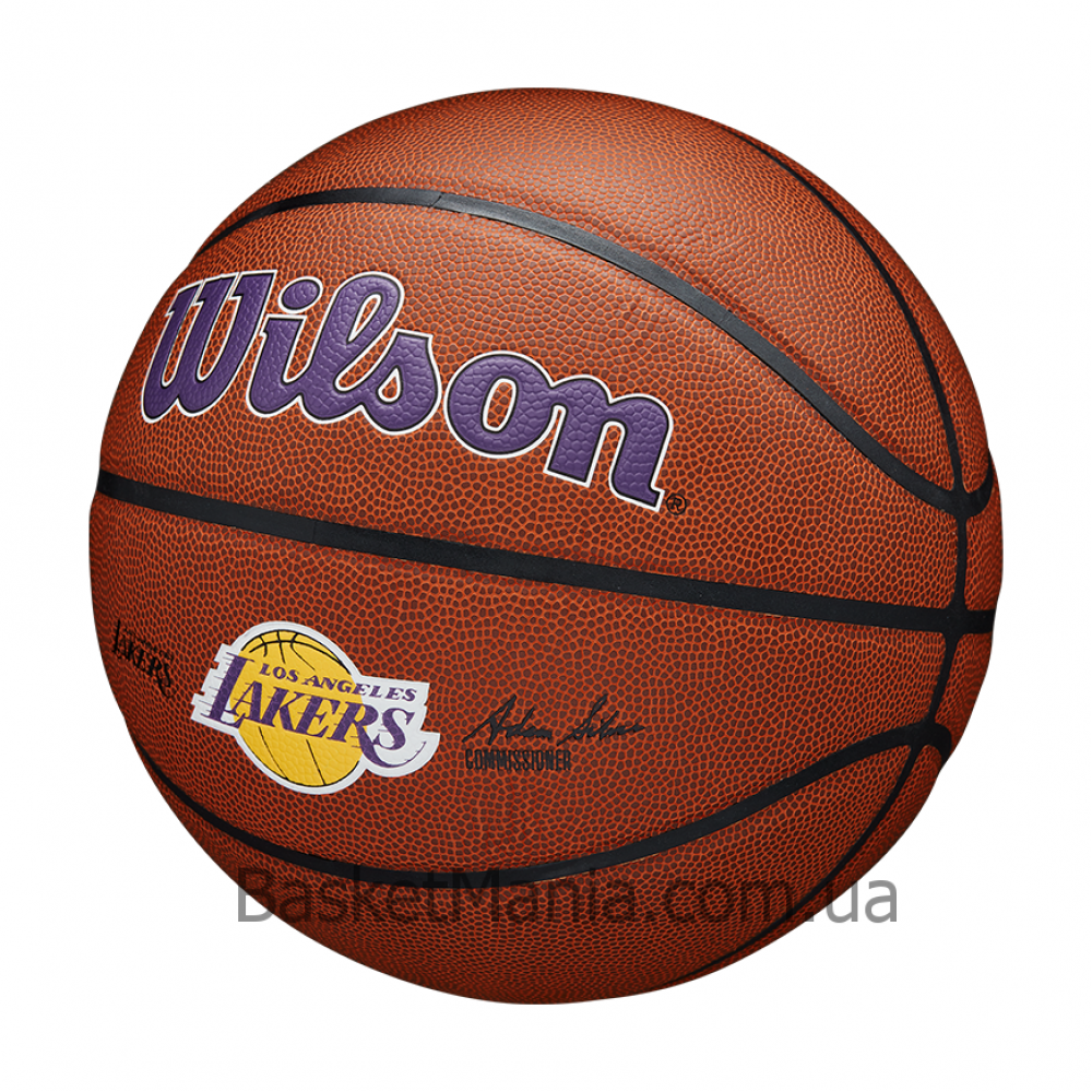 Мяч баскетбольный Wilson NBA Team Composite Los Angeles Lakers размер 7 композитная кожа (WTB3100XBLAL)