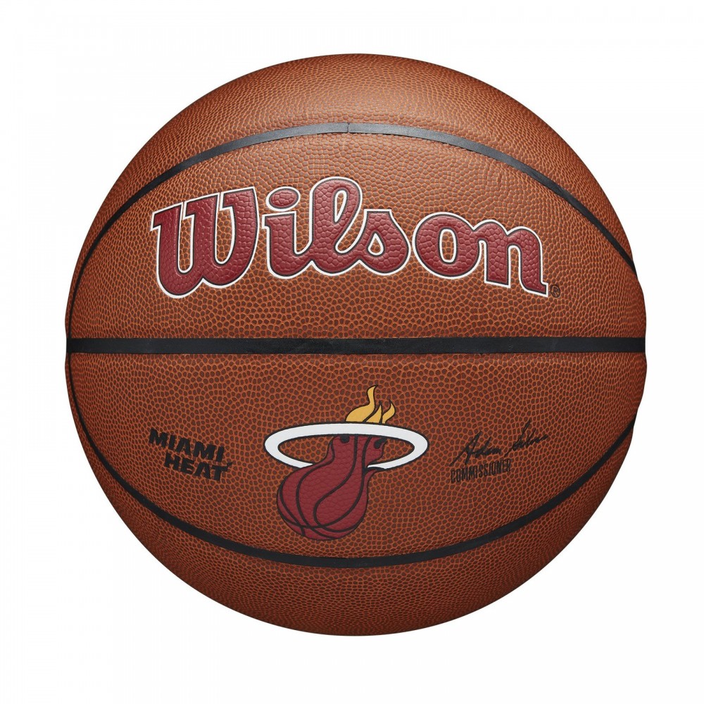 Мяч баскетбольный Wilson NBA Team Composite Miami Heat размер 7 композитная кожа (WTB3100XBMIA)