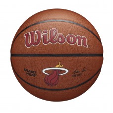 Мяч баскетбольный Wilson NBA Team Composite Miami Heat размер 7 композитная кожа (WTB3100XBMIA)