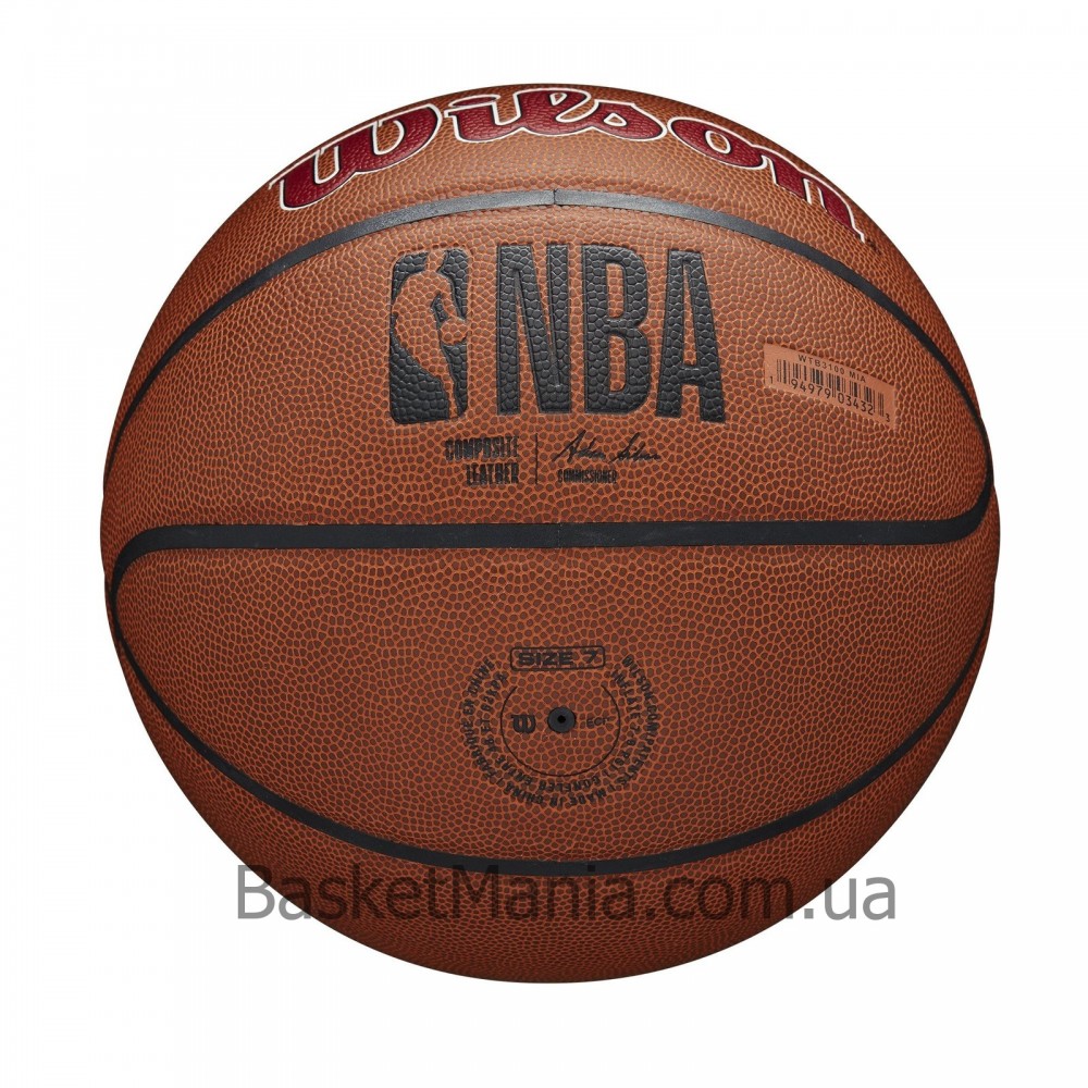 Мяч баскетбольный Wilson NBA Team Composite Miami Heat размер 7 композитная кожа (WTB3100XBMIA)