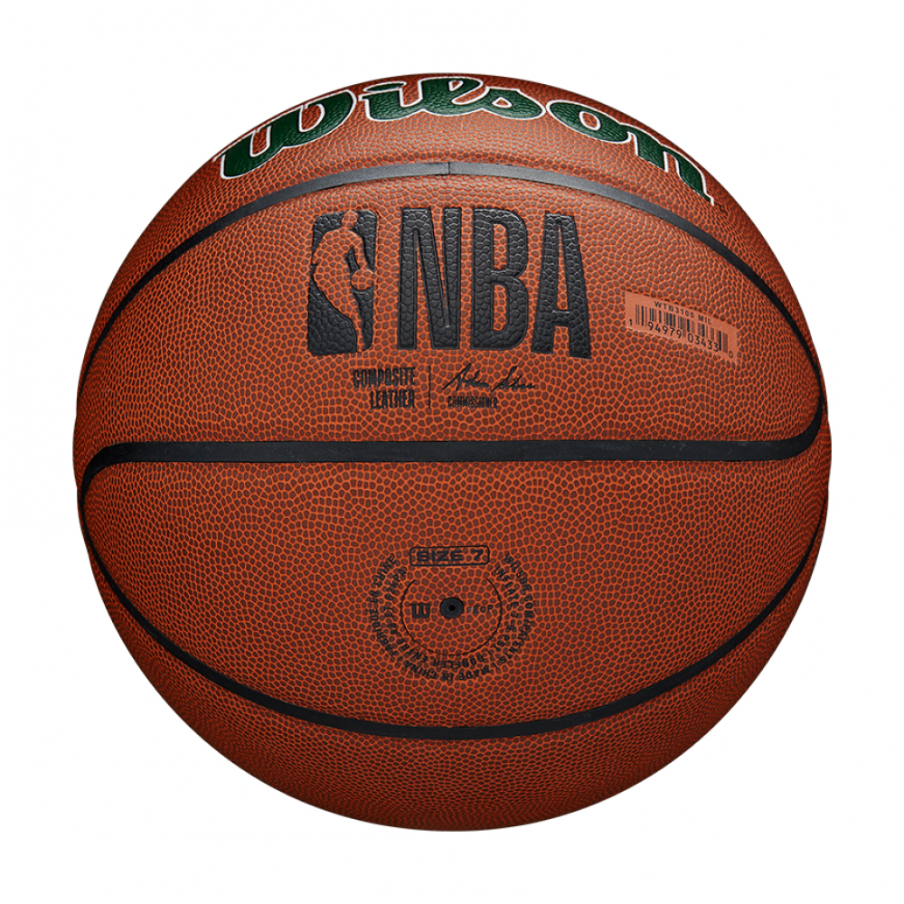 Мяч баскетбольный Wilson NBA Team Alliance Composite Milwaukee Bucks размер 7 композитная кожа (WTB3100XBMIL)