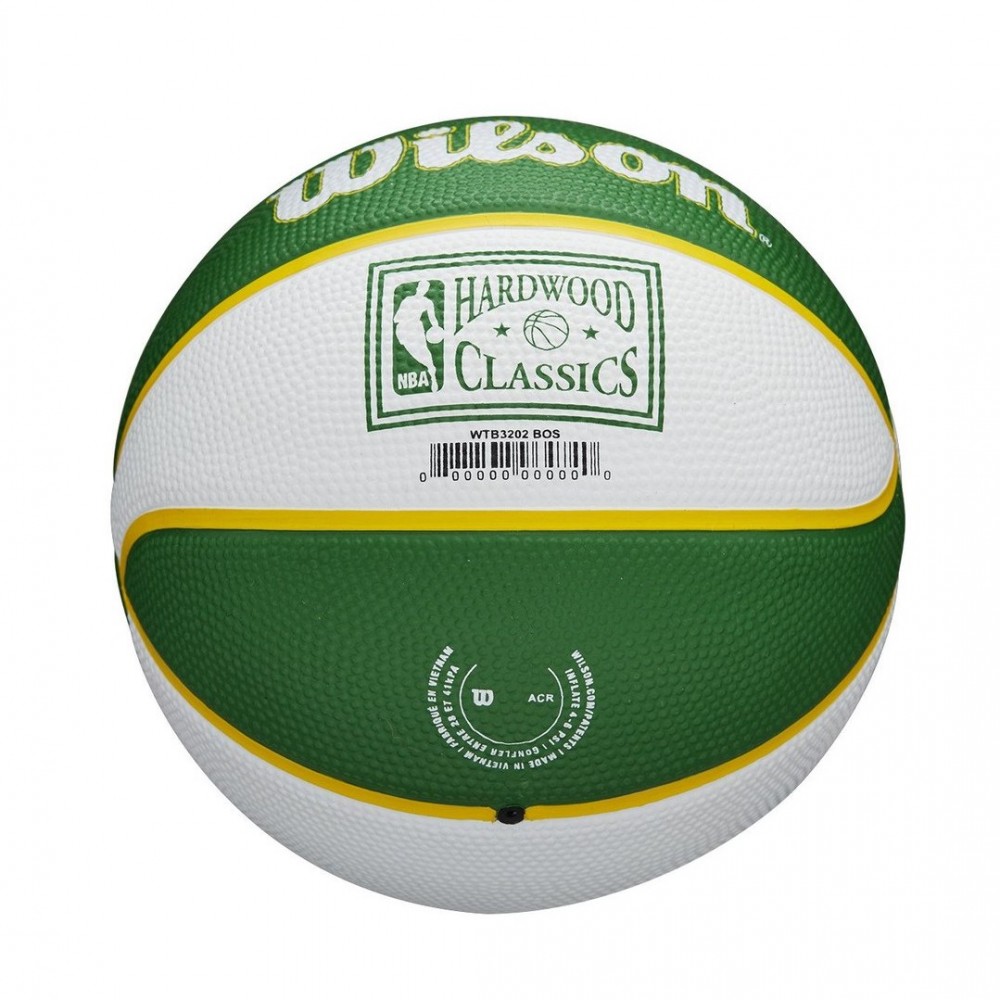 Мини-мяч баскетбольный Wilson Team Retro Boston Celtics размер 3 (WTB3200XBBOS)