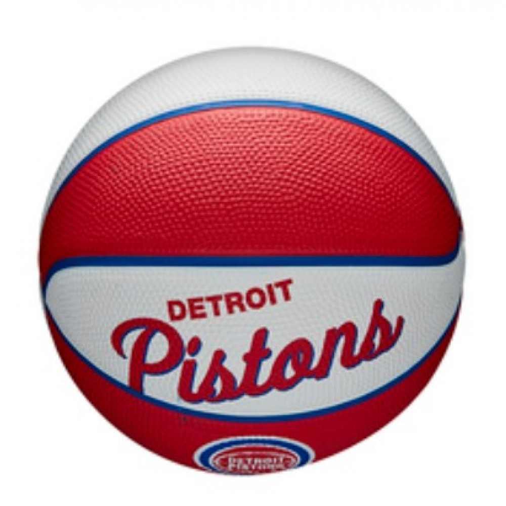 Мини-мяч баскетбольный Wilson Team Retro Mini Detroit Pistons размер 3 (WTB3200XBDET)