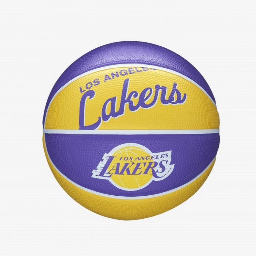 Мини-мяч баскетбольный Wilson Team Retro Los Angeles Lakers размер 3 (WTB3200XBLAL)