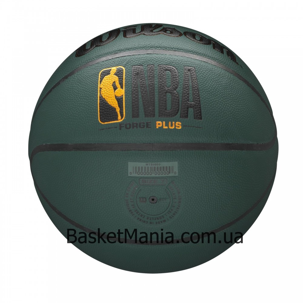 Мяч баскетбольный Wilson NBA Forge Plus Forest Green размер 7 композитная кожа (WTB8103XB07)