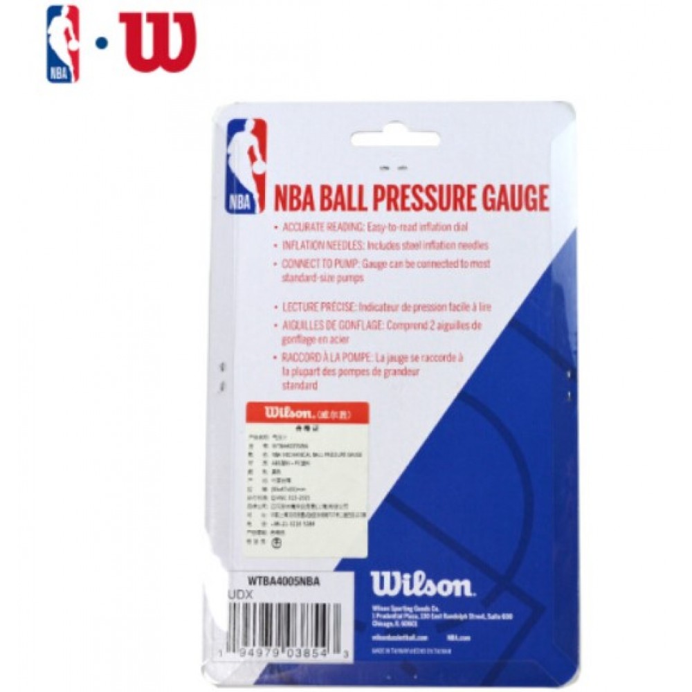 Манометр для спортивных мячей Wilson NBA Mechanical Ball Pressure Gauge (WTBA4005NBA)