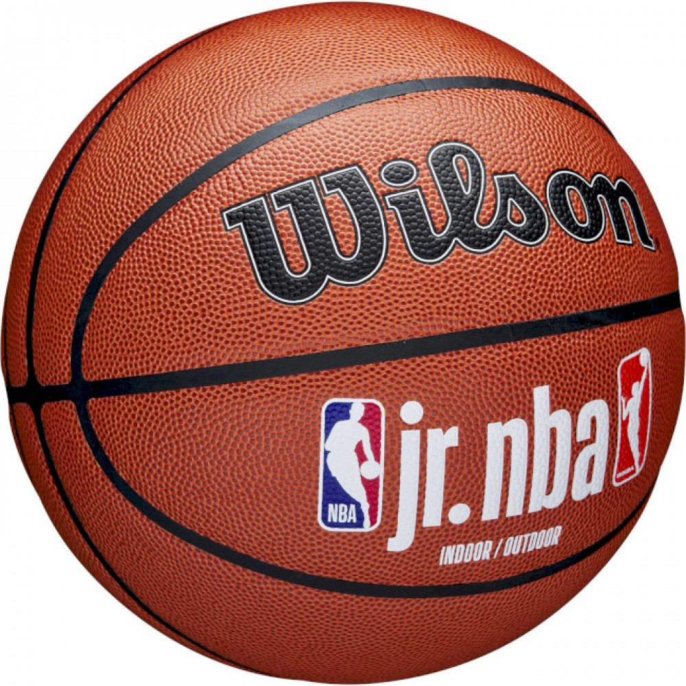Мяч баскетбольный Wilson Junior NBA Logo Indoor Outdoor размер 5, 6, 7 композитная кожа (WZ2009801XB7)