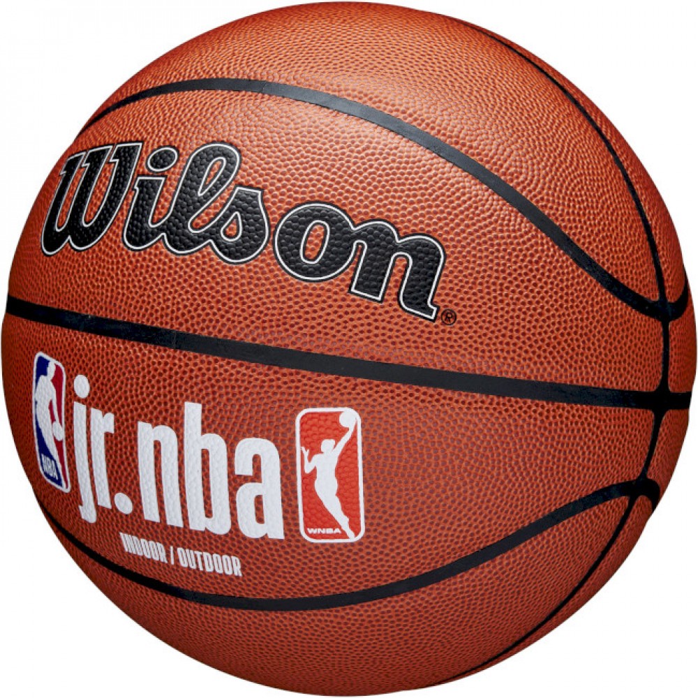 Мяч баскетбольный Wilson Junior NBA Logo Indoor Outdoor размер 5, 6, 7 композитная кожа (WZ2009801XB7)
