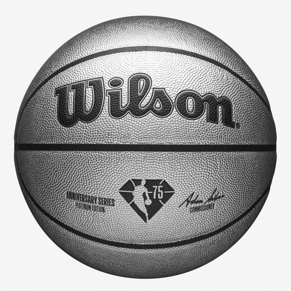 Мяч баскетбольный Wilson NBA 75TH Platinum Edition размер 7 в подарочной коробке (WZ4003701XB7.1)